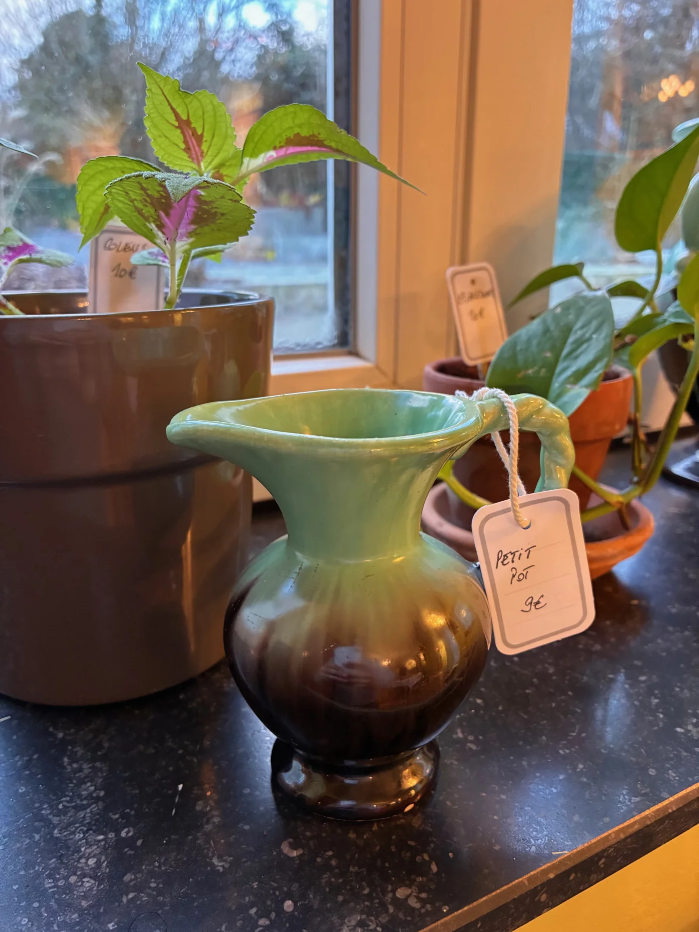 Petit pot Vert/brun West Germany