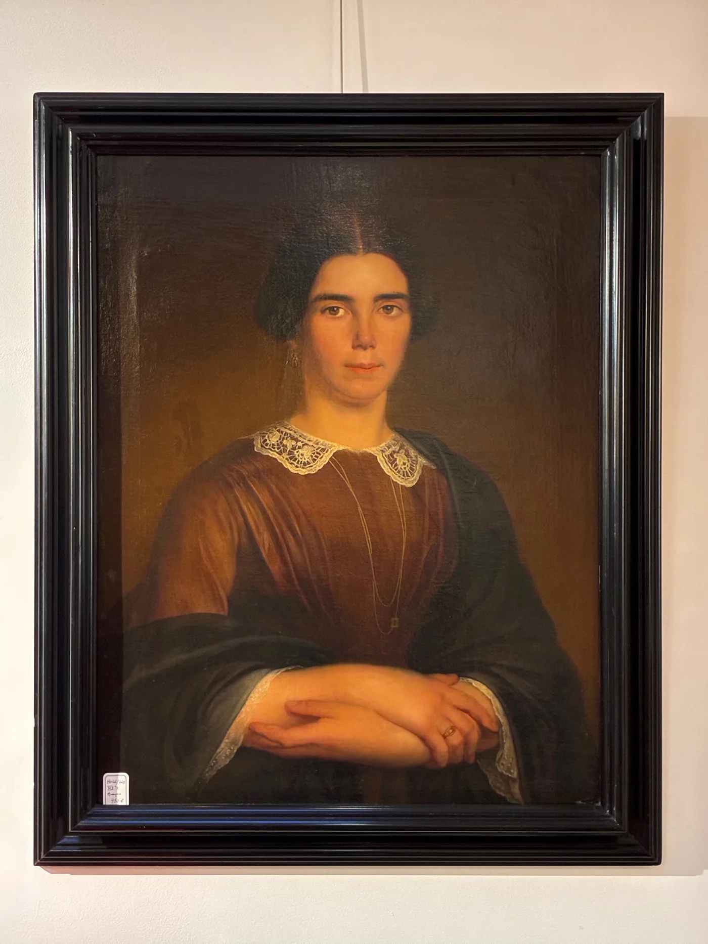 Huile sur toile - Portrait de "jeune fille assise" - XIXe - Anonyme (dans le gout de Dewittt) - 79 x 62 cm