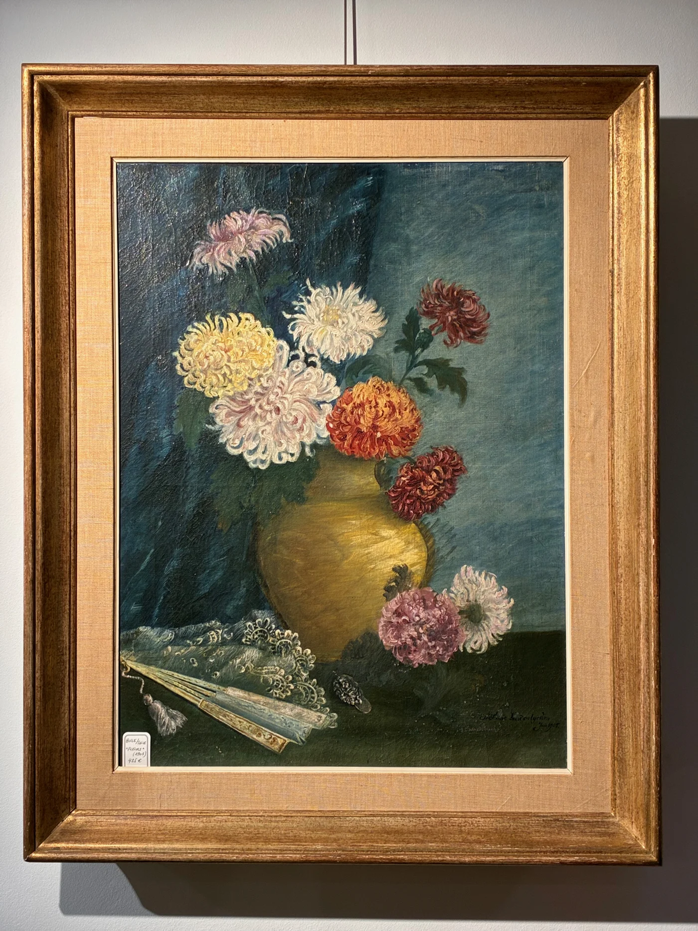 Huile sur toile " Fleurs", datée 1905 - 65 x 50cm