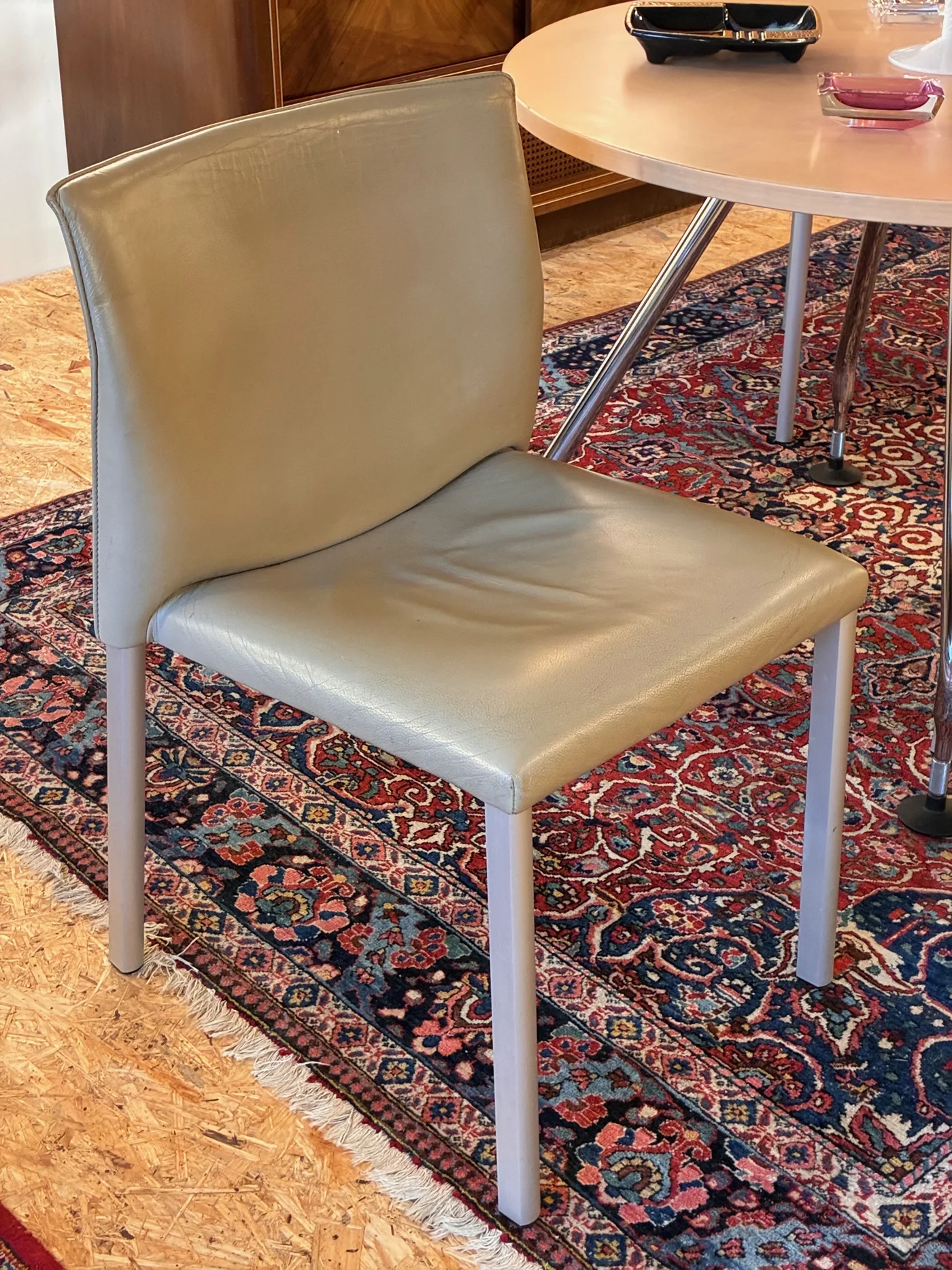 Chaises vintage Meyer en cuir beige - Série de 6 