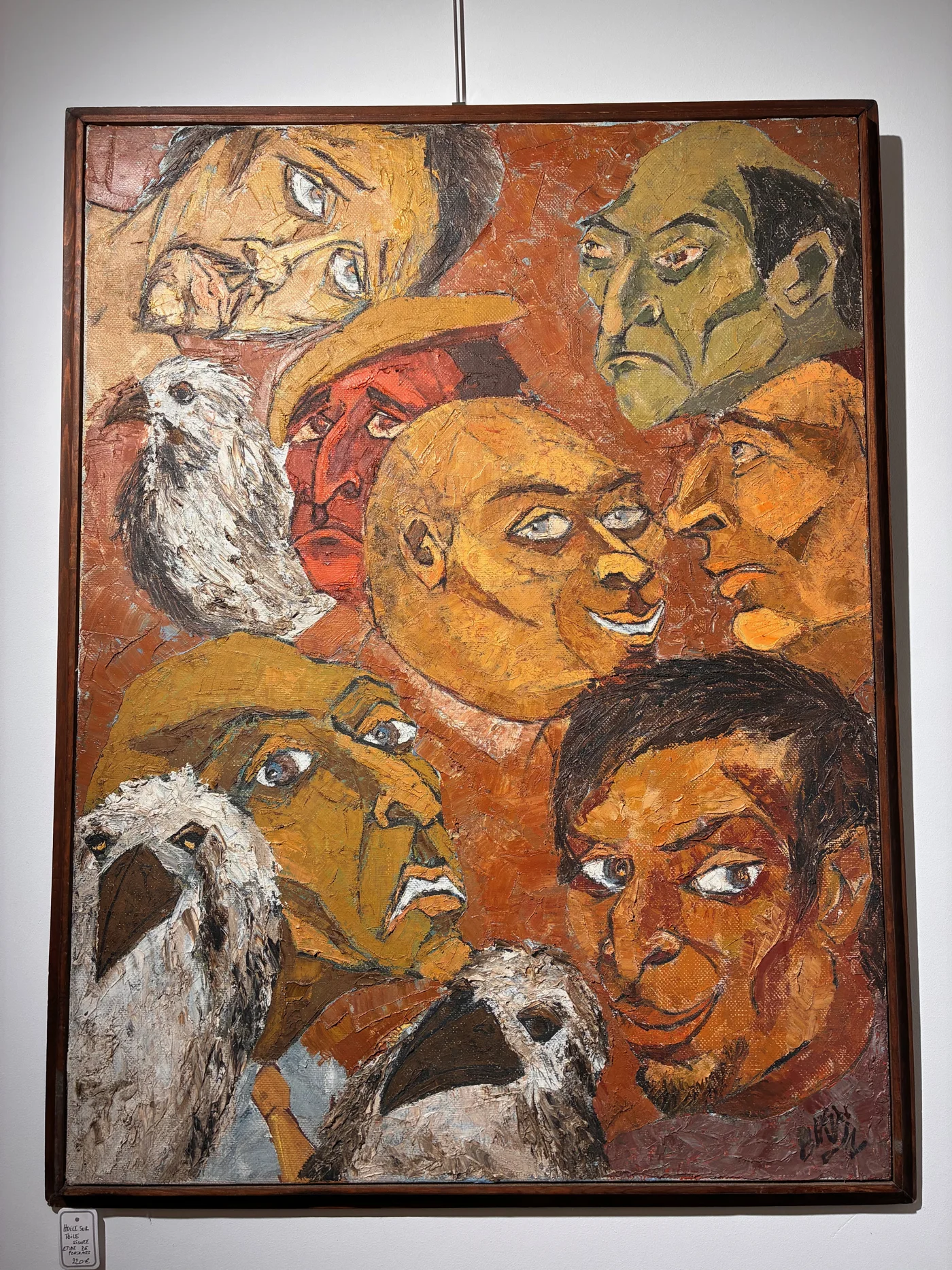 Tableau Etude de portraits - Huile sur toile signée en bas à droite - 80 x 60 cm