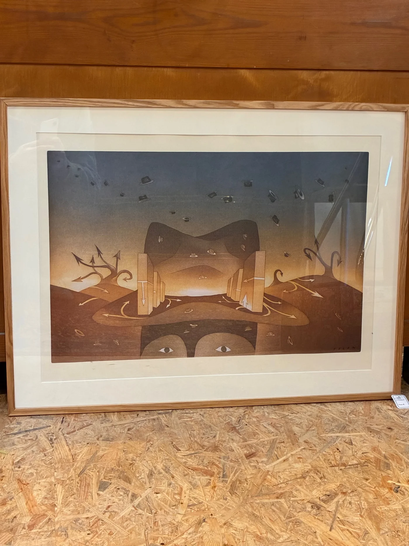 Jean Michel FOLON (1934-2005) Paysage surréaliste - Lithographie - 41 x 54 cm
