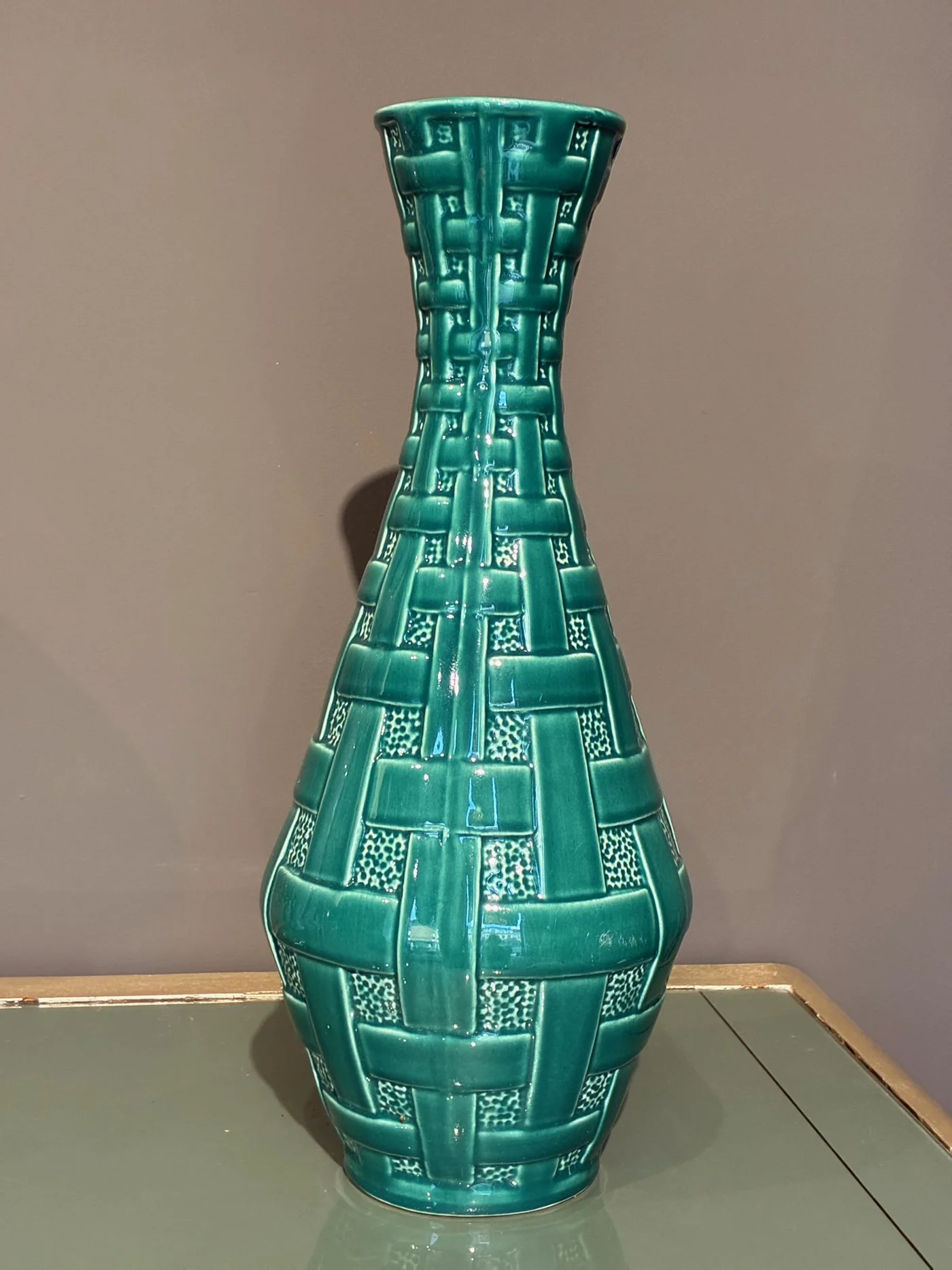 Vase Keralux en céramique verte - Ht 40 cm