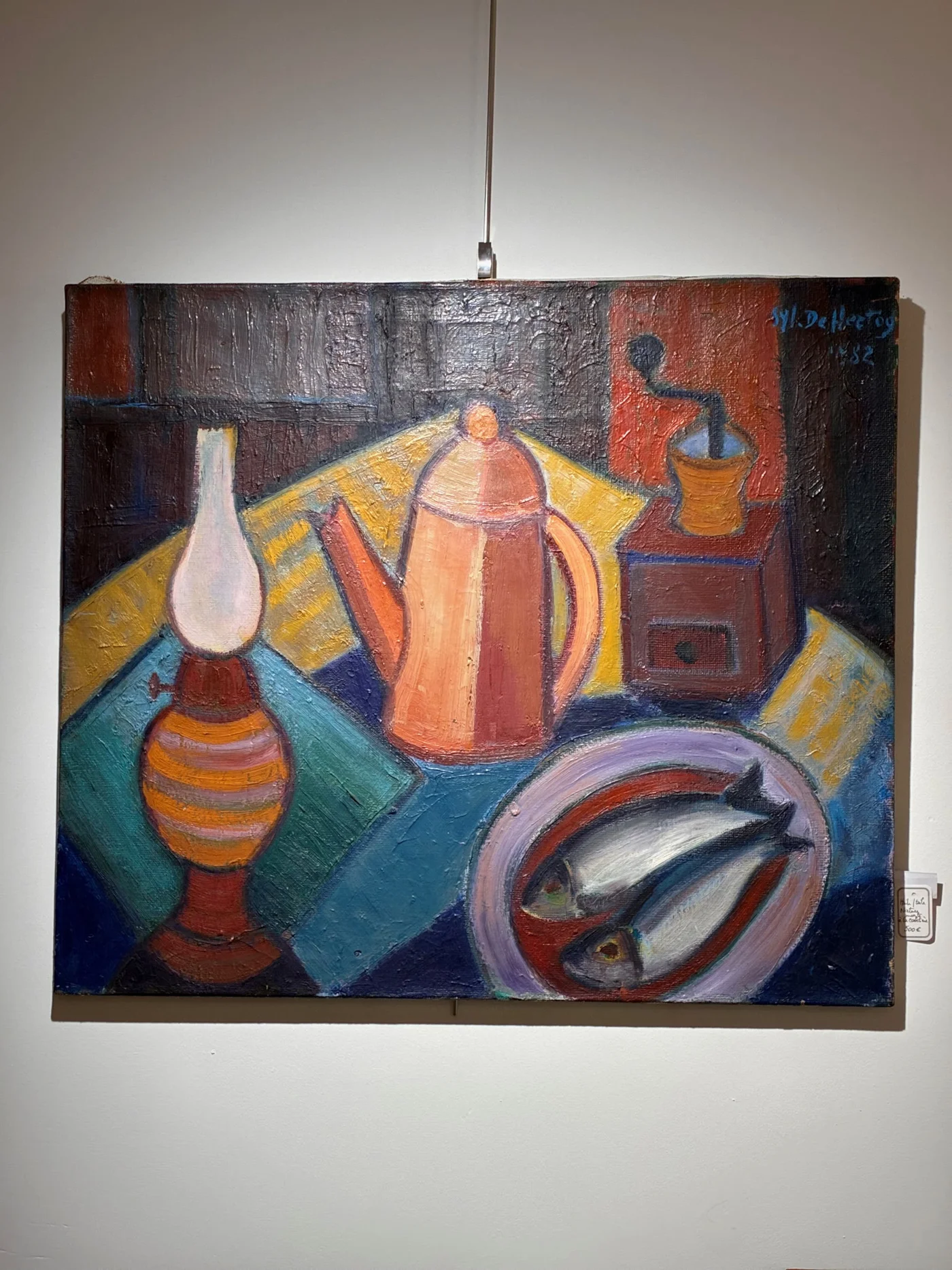 Tableau Huile sur toile - Nature morte à la cafetière DE HERTOG SYL - 60 x 70 cm
