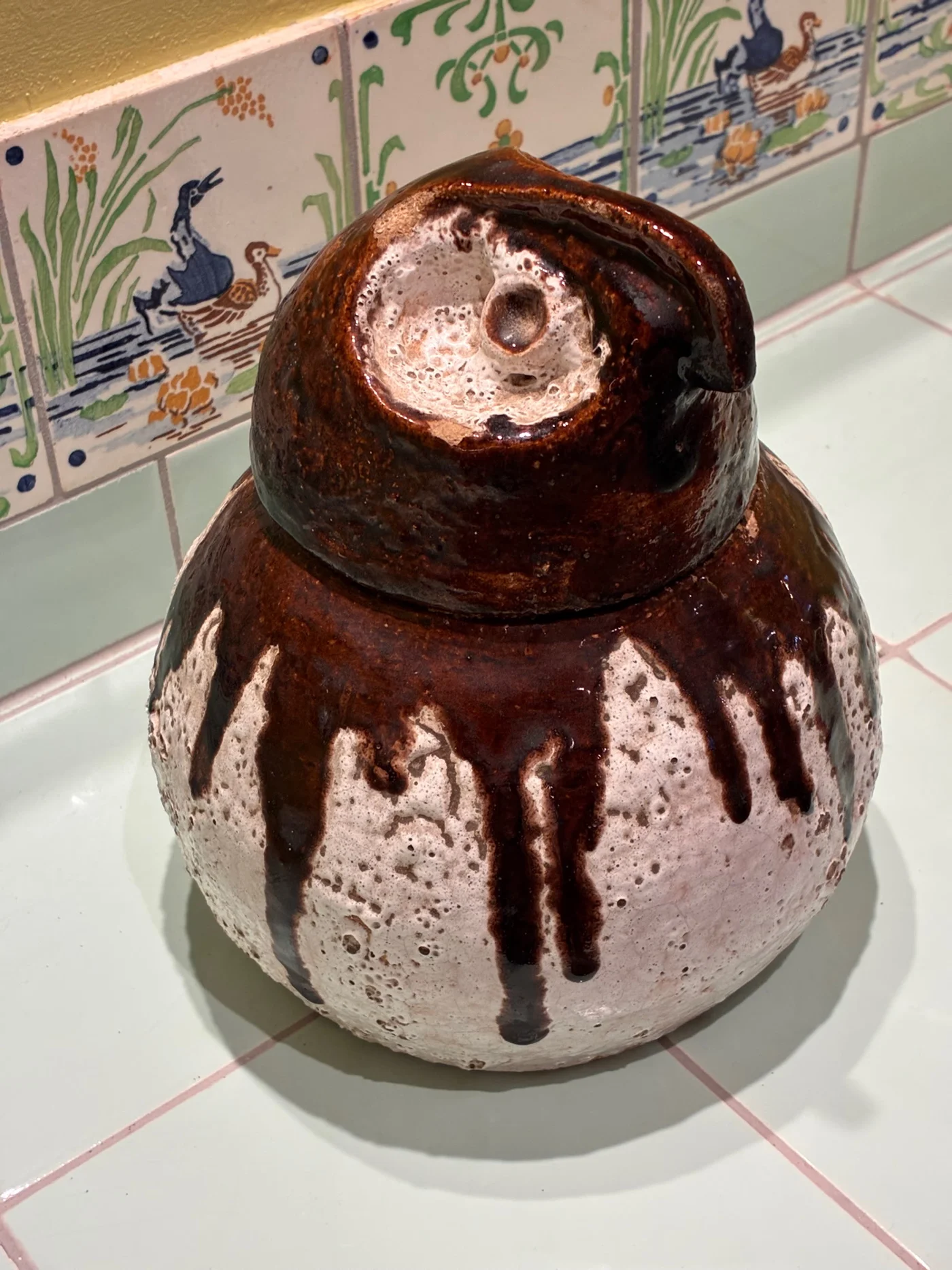 Céramique - Pot à biscuit Taos (New Mexico studio) - Vintage 1970 - Formant hibou