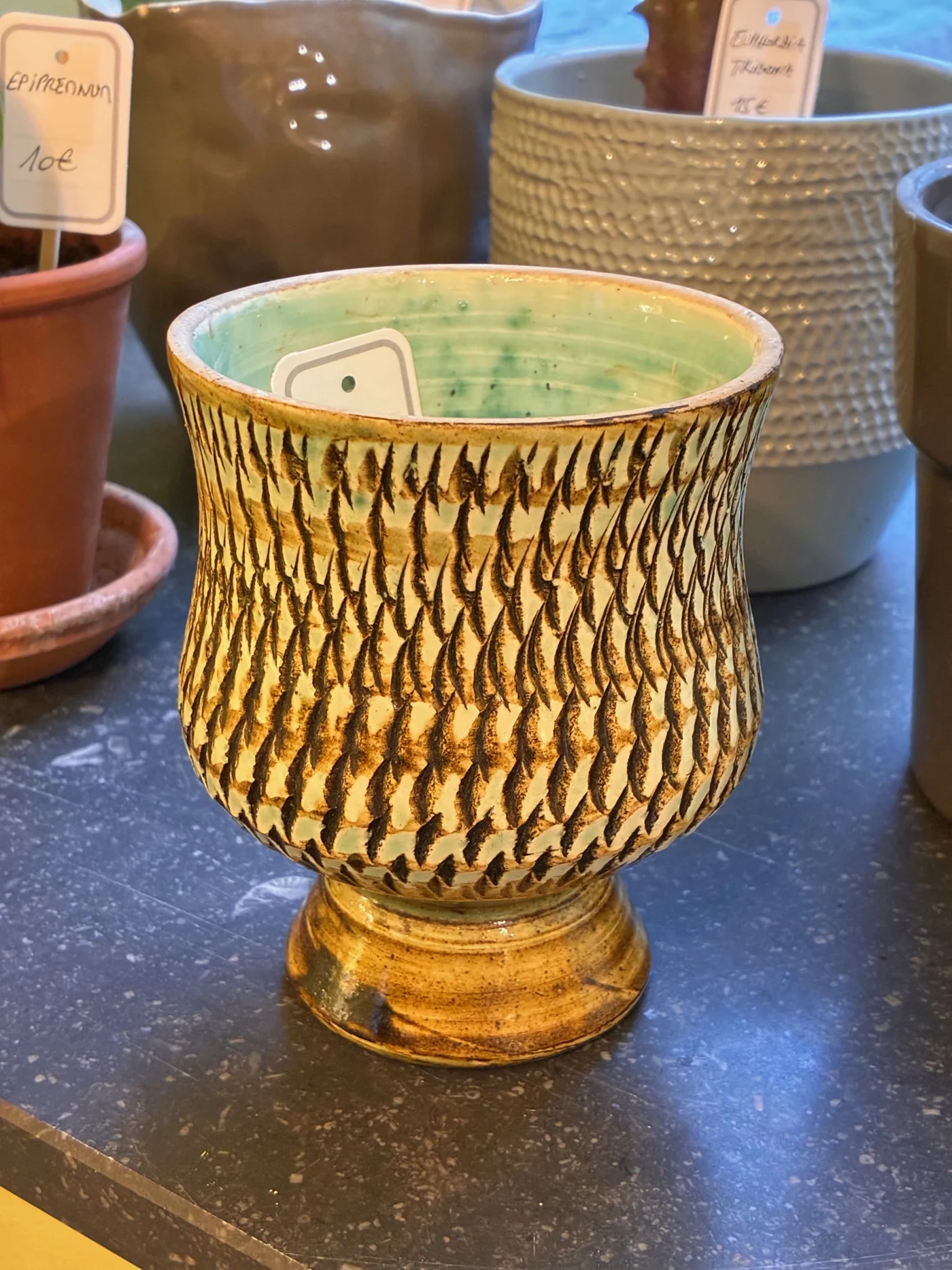 Petit pot en céramique texturisé, de style brutaliste - Pieter Groeneveldt (NL) - 1960s