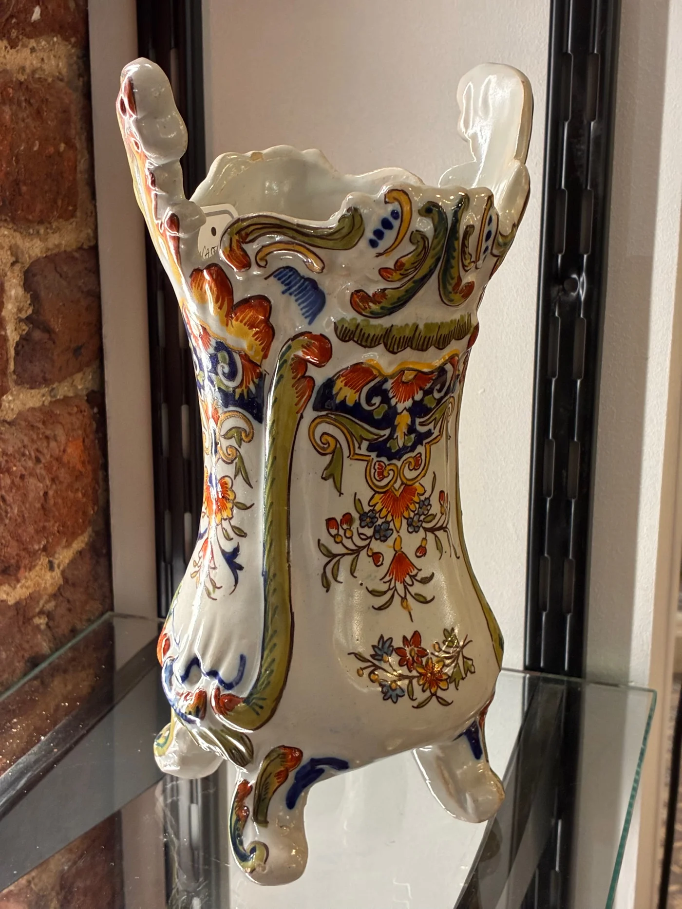Vase polychrome faïence Rouen