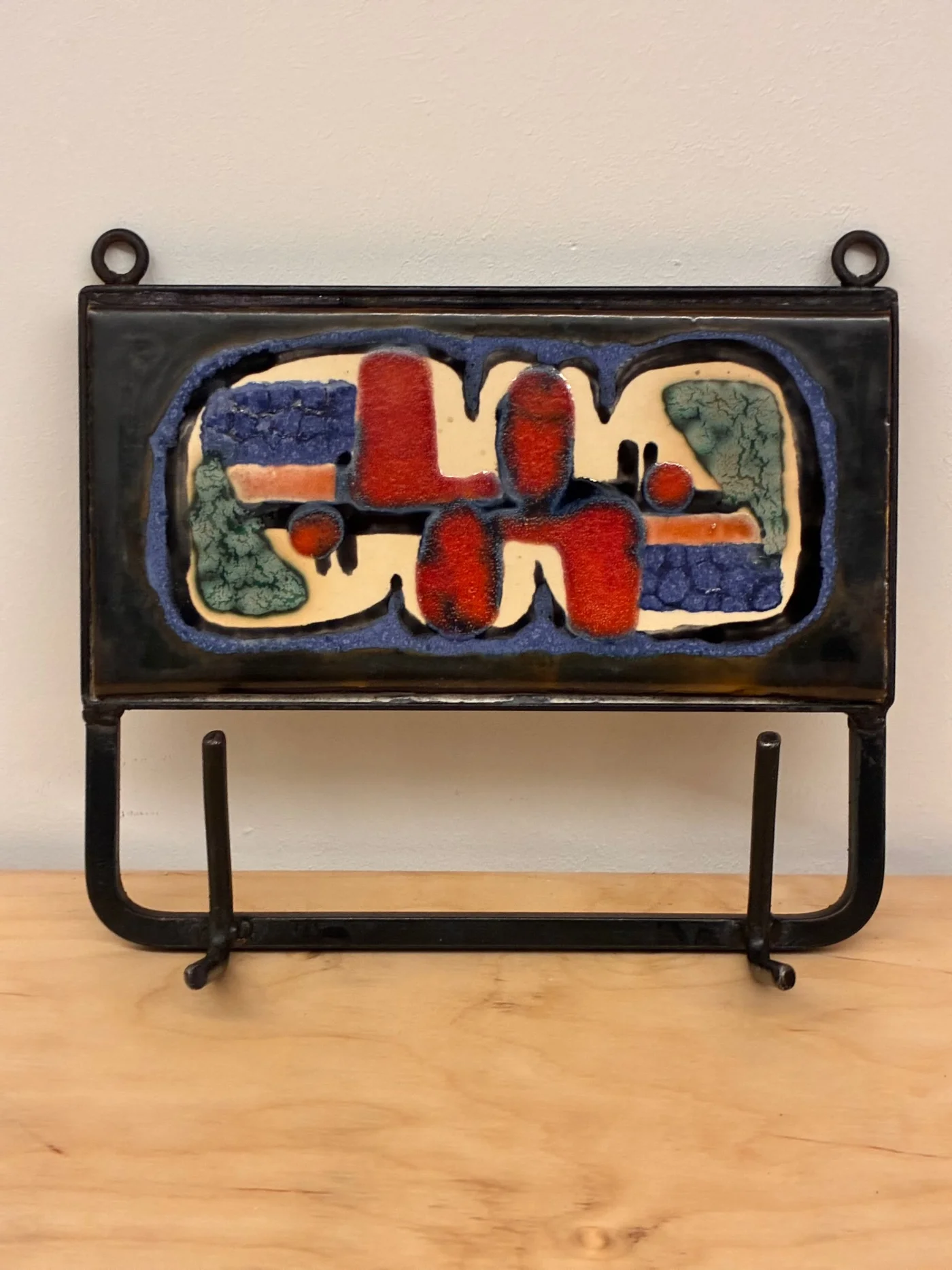 Porte serviette avec carreaux de céramique (origine italienne probable) - Mid Century