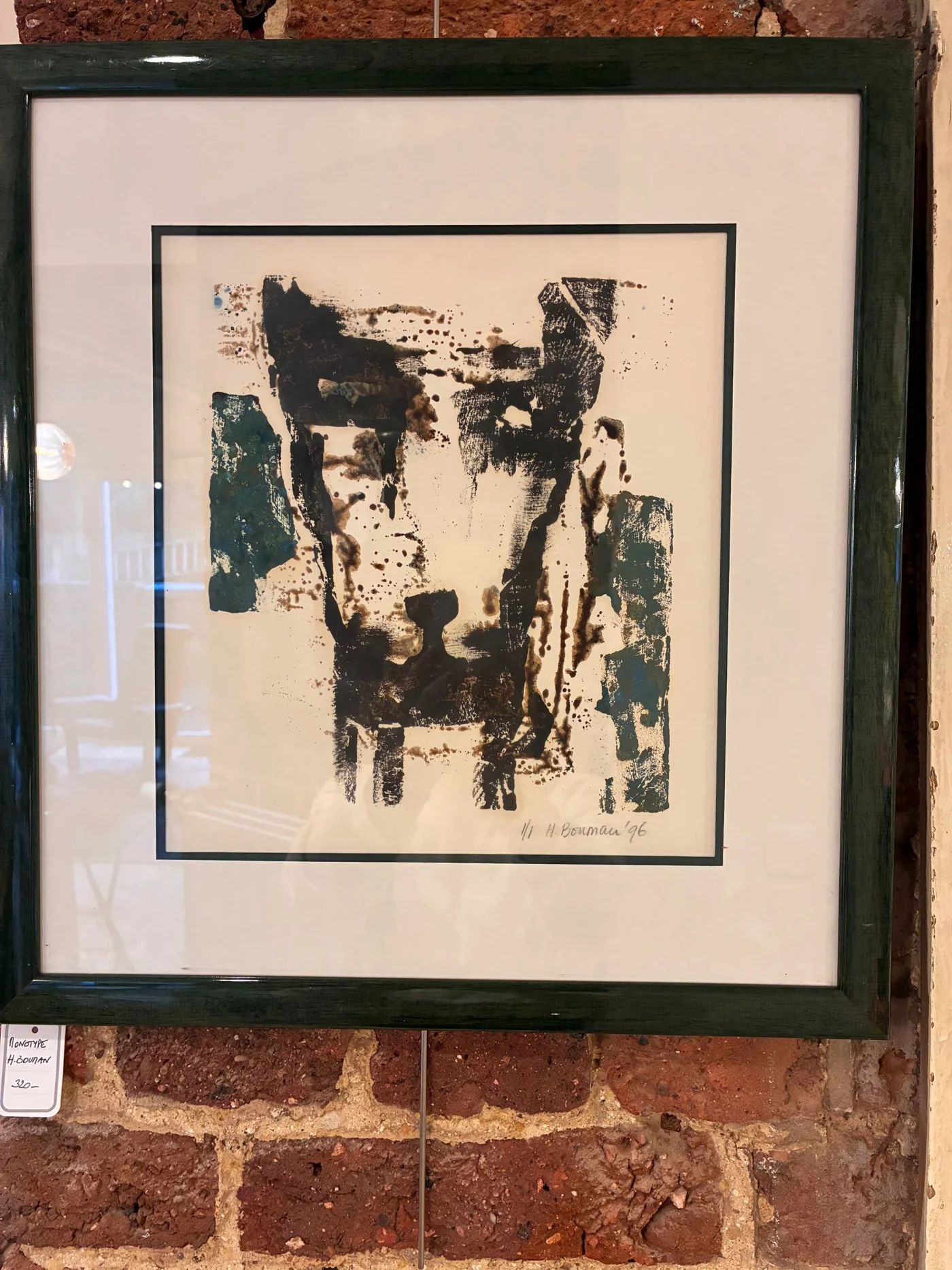 Hans BOUMAN (1951) "Abstraction" Monotype de 1996 - 24 cm x 21 cm