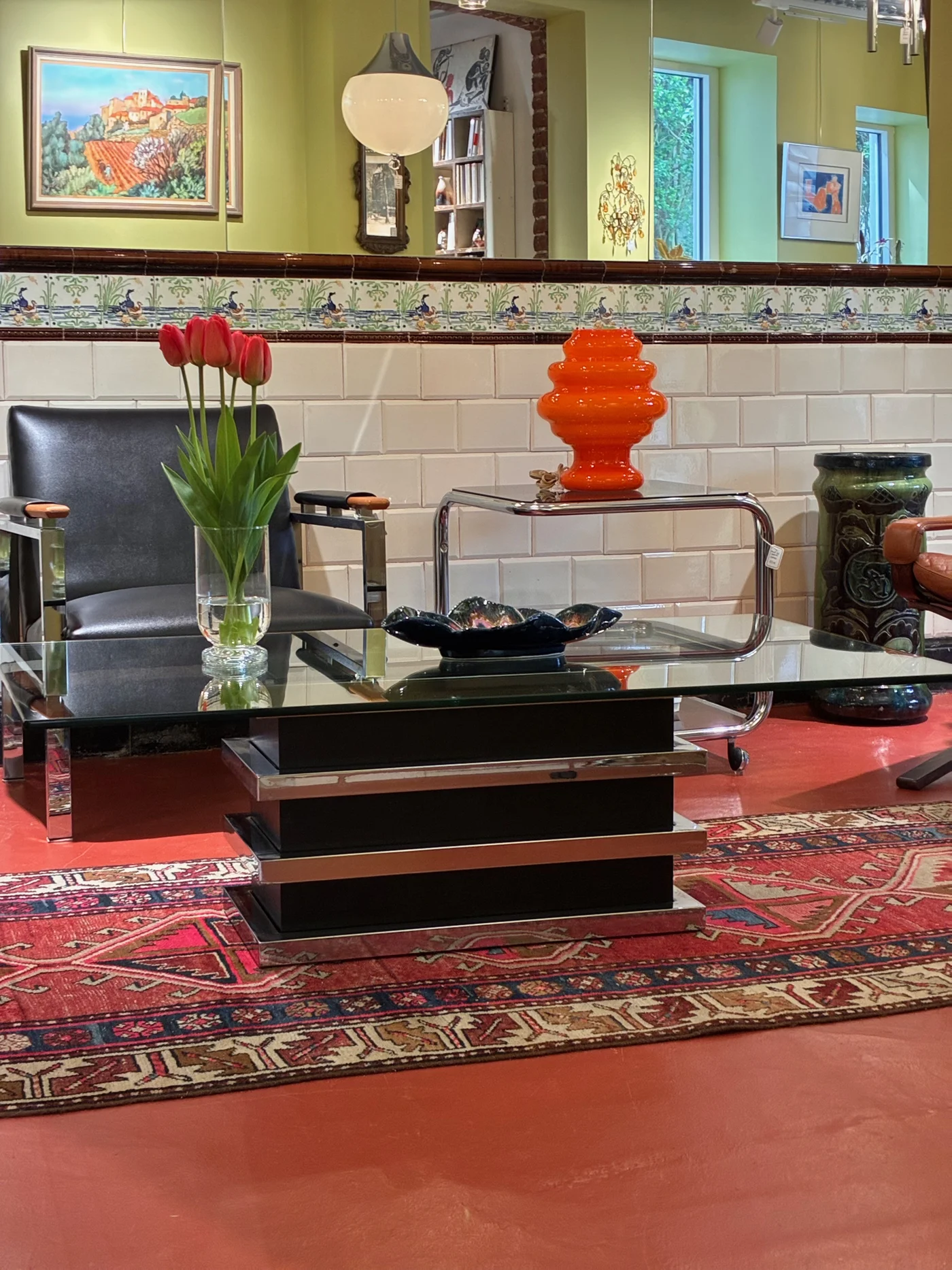 Table de salon de style Belgochrom - H40 x L130 x P70 cm