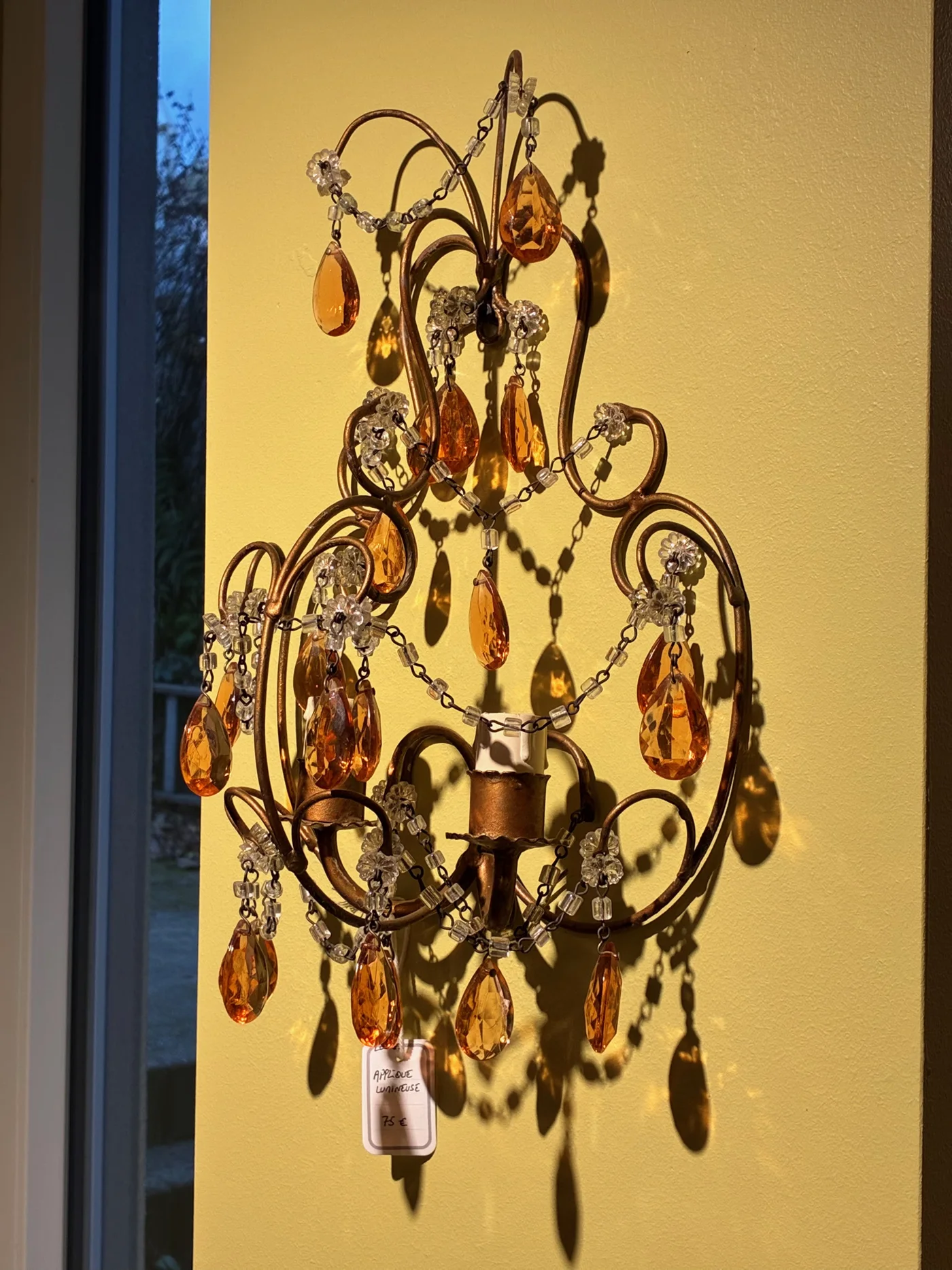 Applique fer et pendeloques - Ht 36cm